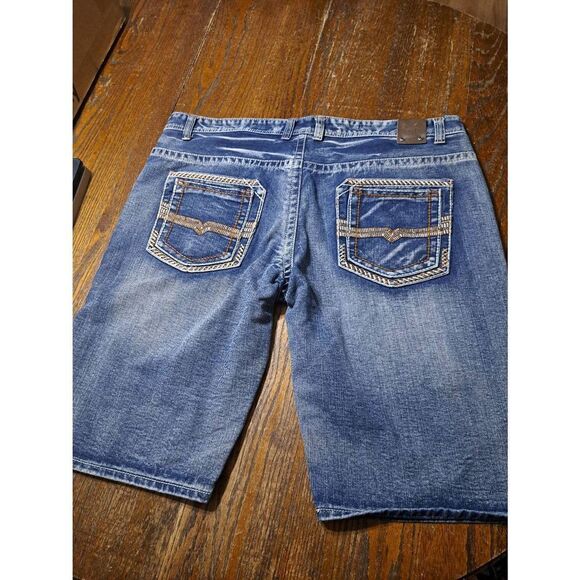 Waist 42 GS115 Distressed Denim Blue Jean Shorts Streetwear Cotton Shorts - Picture 1 of 6